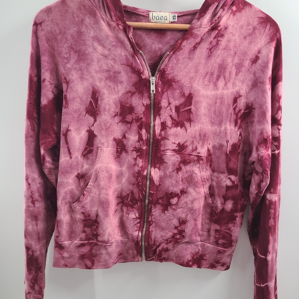 NWOT BAEA Los Angelos tie‎ dye zip front Hoodie - Size X-Small - Picture 4 of 6